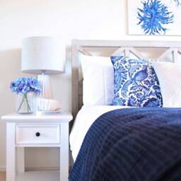 Hamptons Style Cushion Cover, Cover Only Blue Floral Pillow, Pillow, Linen Scatter Cushion, Sofa - thumbnail 2
