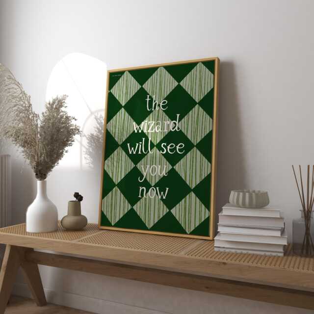 The Wizard Will See You Now Art Print Poster, Movie Theatre London West End Broadway Modern Kitchen Bedroom Decor, Bar Cart - image 1