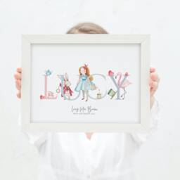 Alice in Wonderland Nursery Print, Child's Personalised Nursey Name Girls Bedroom Any Name, New Baby Gift, Keepsake - thumbnail 2