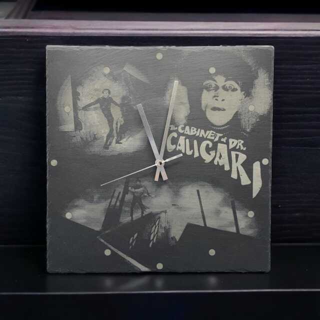The Cabinet Of Dr. Caligari Inspired Slate Clock With Acrylic Stand - image 1