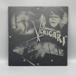 The Cabinet Of Dr. Caligari Inspired Slate Clock With Acrylic Stand - thumbnail 2