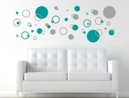 Circle Wall Decals, Decor, Art, Decal Set, Polka Dot Stickers - thumbnail 1