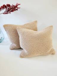 Knitted Pillow, Gift Idea, Modern Home Decor, Decorative Stylish Sofa Scandinavian Japandi Style - thumbnail 1