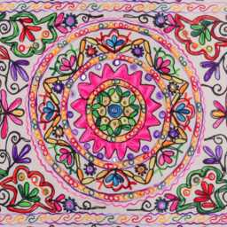 Embroidered Indian Tapestry 30x50 Inch - Vibrant Sequin Wall Hanging, Multicolor Table Cover, Boho Decor Rectangle Textile - thumbnail 3