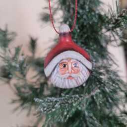 Mini Gourds - Santa Claus Christmas Ornament Hand Painted - thumbnail 2