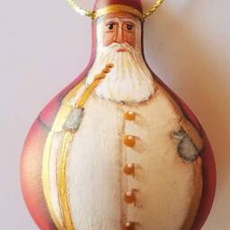 Mini Gourds - Santa Claus Christmas Ornament Hand Painted - thumbnail 3