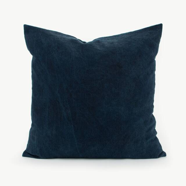 Handwoven Indigo Pillow Cover, Rustic Hmong Organic Cotton, Ethnic Home Decor - image 1