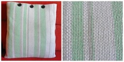 3 Cushion Covers, Low Lizo Fabric, Handmade, Cotton, White Color, Gray, Green Color, Cheerful, Fabric, Pleasant, Clasp Closure, Buttons - thumbnail 3