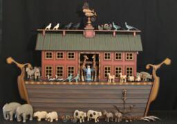 Heirloom Ark, Hand Carved Wooden Noah's Noahs Ark Animals, Wood