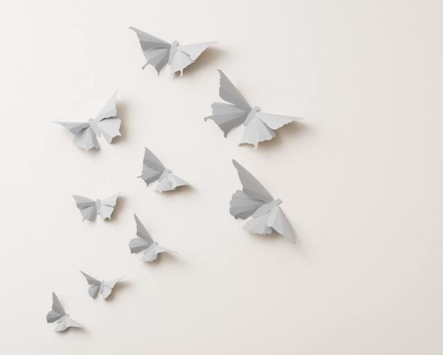 3D Wall Butterflies Fog Grey Butterfly Silhouettes For Home Art Decor, Nursery, Children's Room - image 1