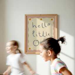 Hello Little One Print, Nursery Bedroom Art, Illustration Wall Boho Nursery, Baby Room, Play Unframed - thumbnail 3