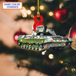 Custom Name Tank Xmas Personalized Ornament, Christmas Tree Hanging Decor, Flat 2D Gift For Lovers