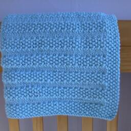 Aqua Knit Baby Blanket/Personaized Shower Gift Baptism Christening Free Us Shipping - thumbnail 2