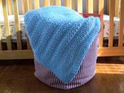 Aqua Knit Baby Blanket/Personaized Shower Gift Baptism Christening Free Us Shipping - thumbnail 1