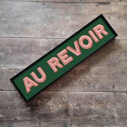 Au Revoir Framed Metal Print Colorful Typography Wall Art - thumbnail 1