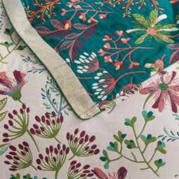 Reversible Floral Muslin Cotton Blanket Lightweight Botanical Bedspread - thumbnail 4