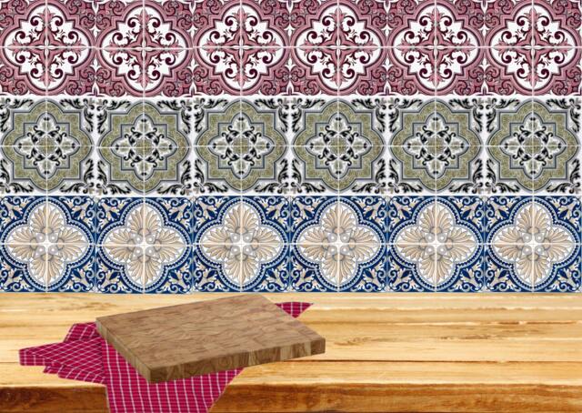 Wall Tile Spanish Set Of 24 Kitchen Bathroom Ceramic Mexican Decals Stickers Mixed Tiles For Shower Walls Accessories H301 - image 1