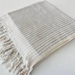 Gray Organic Cotton Turkish Bath Towel, Soft Beach Towel - 36x70 - thumbnail 2