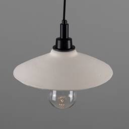Pyrus Organic Ceramic Bathroom Pendant Light Matte White Striped 11'' Ip44 - thumbnail 2