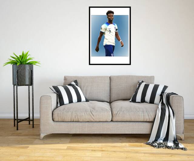 Bukayo Saka England 2022/23 Digital Art Print - On Foamex Board Or Photo Paper - image 1