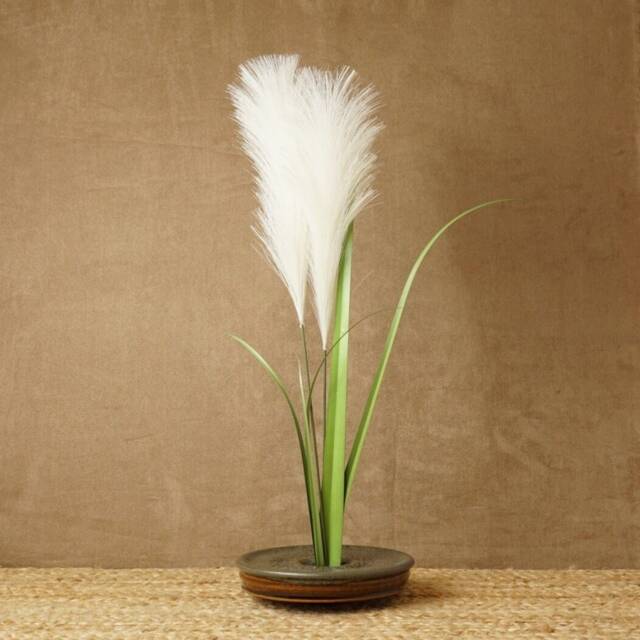 Handmade Ikebana Vase. Purple Oil Spot & Treacle. G2023.4 Kenzan Flower Frog Not Included - image 1