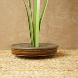 Handmade Ikebana Vase. Purple Oil Spot & Treacle. G2023.4 Kenzan Flower Frog Not Included - thumbnail 2