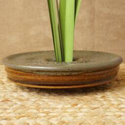 Handmade Ikebana Vase. Purple Oil Spot & Treacle. G2023.4 Kenzan Flower Frog Not Included - thumbnail 3