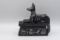 Unique Egyptian God Anubis Statue Vintage Carved Stone Made in Egypt - thumbnail 1