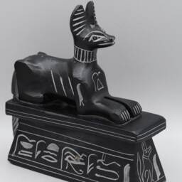 Unique Egyptian God Anubis Statue Vintage Carved Stone Made in Egypt - thumbnail 3
