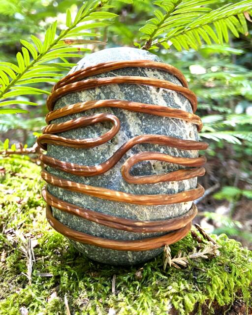 Consciousness Stone - M, Zen Rock Wrap, Meditation Stone, Kelp Fiber Wrapped - image 1