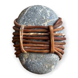 Consciousness Stone - M, Zen Rock Wrap, Meditation Stone, Kelp Fiber Wrapped - thumbnail 3