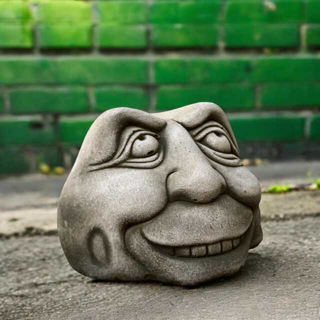 Concrete Funny Face Statue Stone Rock Figurine Cute Monster Sculpture Outdoor Garden Yard Ornament Gothic Creature Decor Christmas Gift - image 1