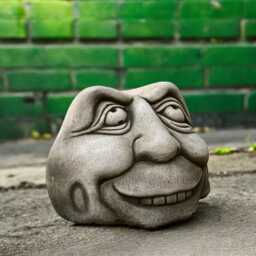 Concrete Funny Face Statue Stone Rock Figurine Cute Monster Sculpture Outdoor Garden Yard Ornament Gothic Creature Decor Christmas Gift - thumbnail 1