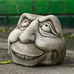 Concrete Funny Face Statue Stone Rock Figurine Cute Monster Sculpture Outdoor Garden Yard Ornament Gothic Creature Decor Christmas Gift - thumbnail 3