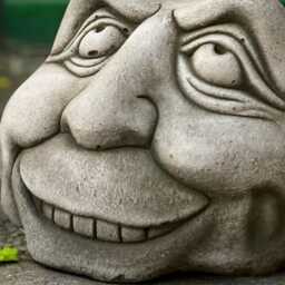Concrete Funny Face Statue Stone Rock Figurine Cute Monster Sculpture Outdoor Garden Yard Ornament Gothic Creature Decor Christmas Gift - thumbnail 4