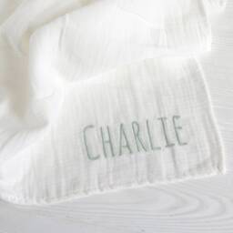 Baby Blanket With Name, Personalized Muslin Wrap, Baby Photo Prop, Name Blanket, Custom Swaddle Blanket - thumbnail 2