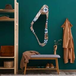 Asymmetrical Mirror, Irregular Mirror Wall Decor On Tempered Glass, Entryway Hallway For Bathroom, Luxury Home