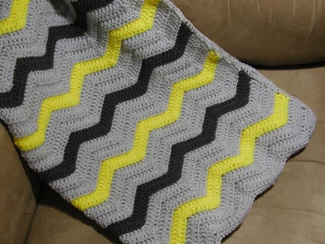 Zig Zag Baby Afghan Blanket - image 1