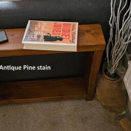 Handmade Rustic Pine Side Table Slim Reclaimed Wood End Table - thumbnail 2