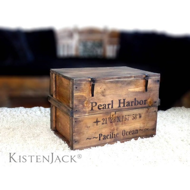 "Wooden Crate, Cargo Chest, Table, Storage Box ""Pearl Harbor" - image 1