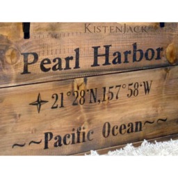"Wooden Crate, Cargo Chest, Table, Storage Box ""Pearl Harbor" - thumbnail 4