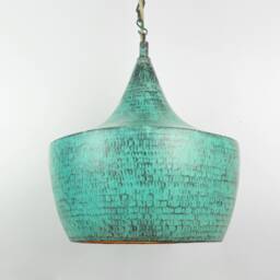 Oxidized Copper Pendant Light - Sets Of 3 - Hammered Kitchen Island Lighting Lamp -Shade Scandinavian Light Fixture - thumbnail 2