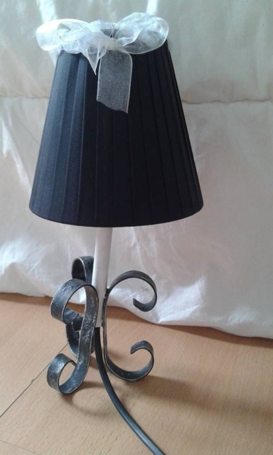 Small Black & White Patinated Lamp - image 1