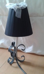 Small Black & White Patinated Lamp - thumbnail 1