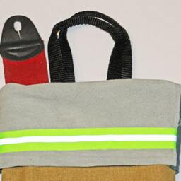 Firefighter Turnout Bunker Gear Christmas Stocking With Leather Trim - thumbnail 2