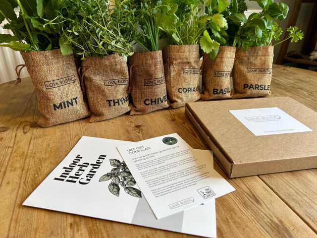 Indoor Herb Garden Set Of 6 - Grow Your Own Fresh Herbs in Jute Bags - Birthday Gift, Women Mens Gift & Childrens - image 1