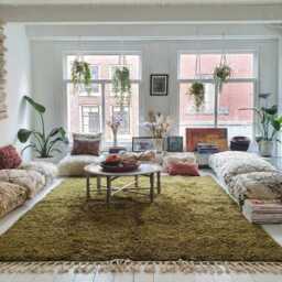 Moss Green Shag Rug - Living Room Area Rugs Cozy Decor Hand Tufted Moroccan Berber Custom Wool Carpet - thumbnail 3