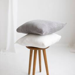 Set Of 2 Waffle Pillow Covers, Linen Shams, Throw Pillows, Textured Pillows, Decorative Pillows - thumbnail 3