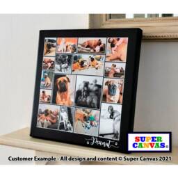 Custom 17 Photo Picture Collage Family Friend Holiday Travel Wedding Birthday Display Board Wall Art Framed Canvas Print Gift - thumbnail 4