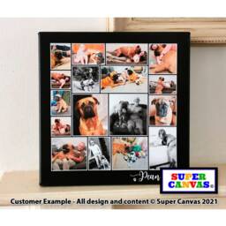 Custom 17 Photo Picture Collage Family Friend Holiday Travel Wedding Birthday Display Board Wall Art Framed Canvas Print Gift - thumbnail 2